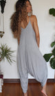 Heather Grey Yoga Knit Jumpsuit with Pockets