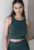 Chevron Highneck Crop Top