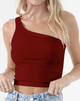 One Shoulder Rib Top