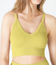 V Neck Rib Crop Top