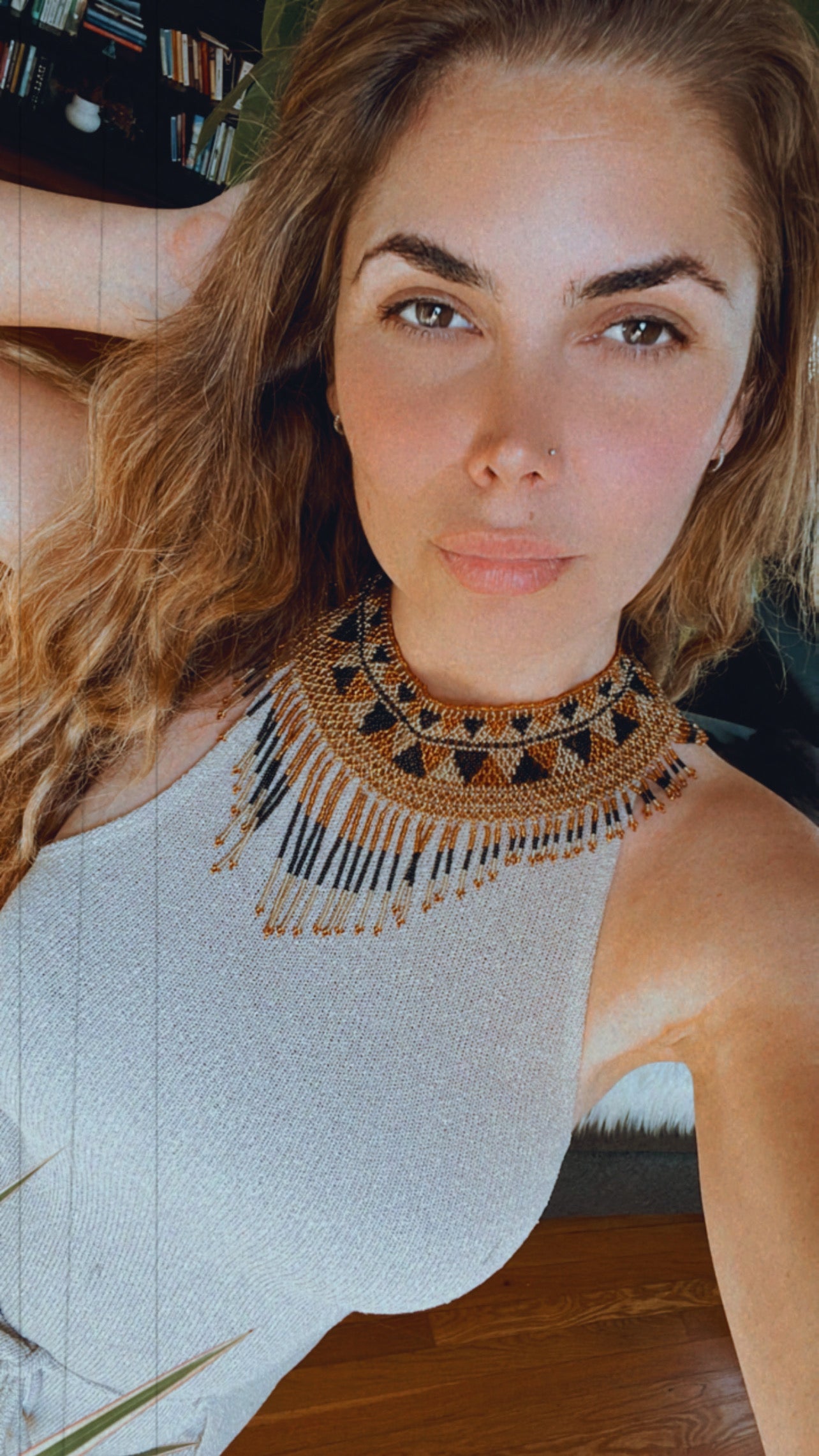 Rise of the Pharaoh Beaded Neck Crown Yoga Clothing by Daughters