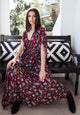 Blooming Ruby Petal Maxi Dress