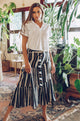 Ink & White Pinstripe Skirt