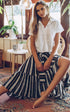 Ink & White Pinstripe Skirt