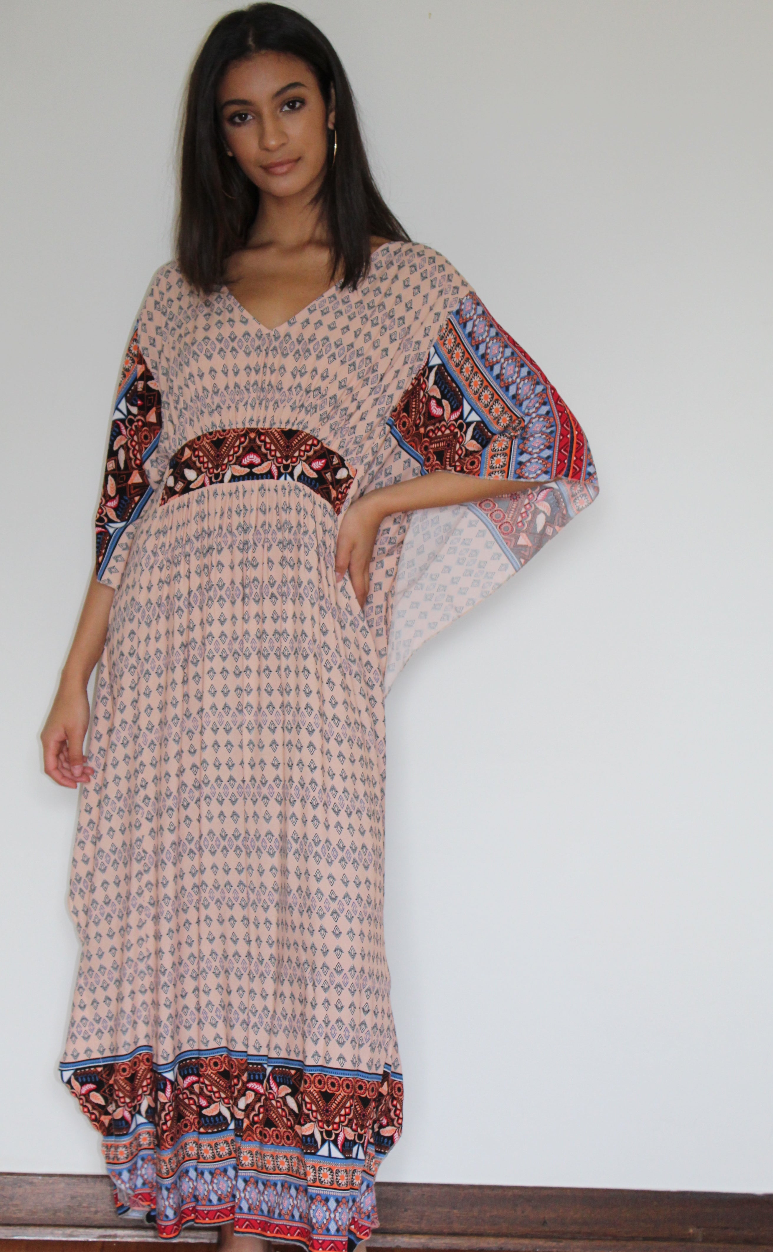 Tangier Nude Winged Kaftan - Yoga Clothing by Daughters of Culture