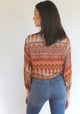 Arabian Copper Tie Front Top