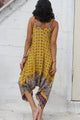  Gold Turban Feathers Jumpsuit by Daughters of Culture