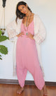 Rose Crinkle Stone Wash Jumpsuit