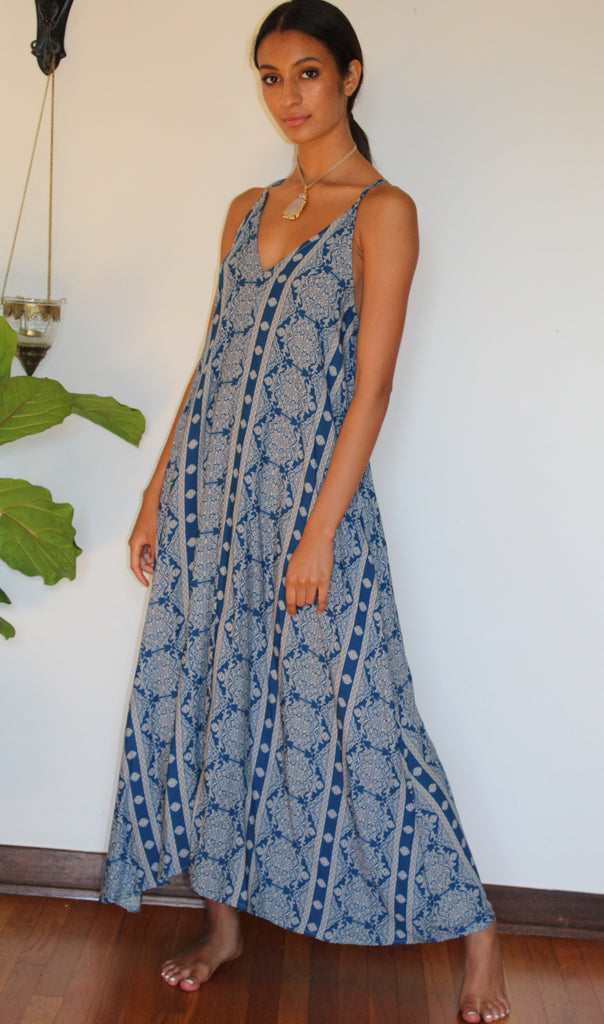 Blue Mantra Sun Dress - Yoga Clothing by Daughters of Culture