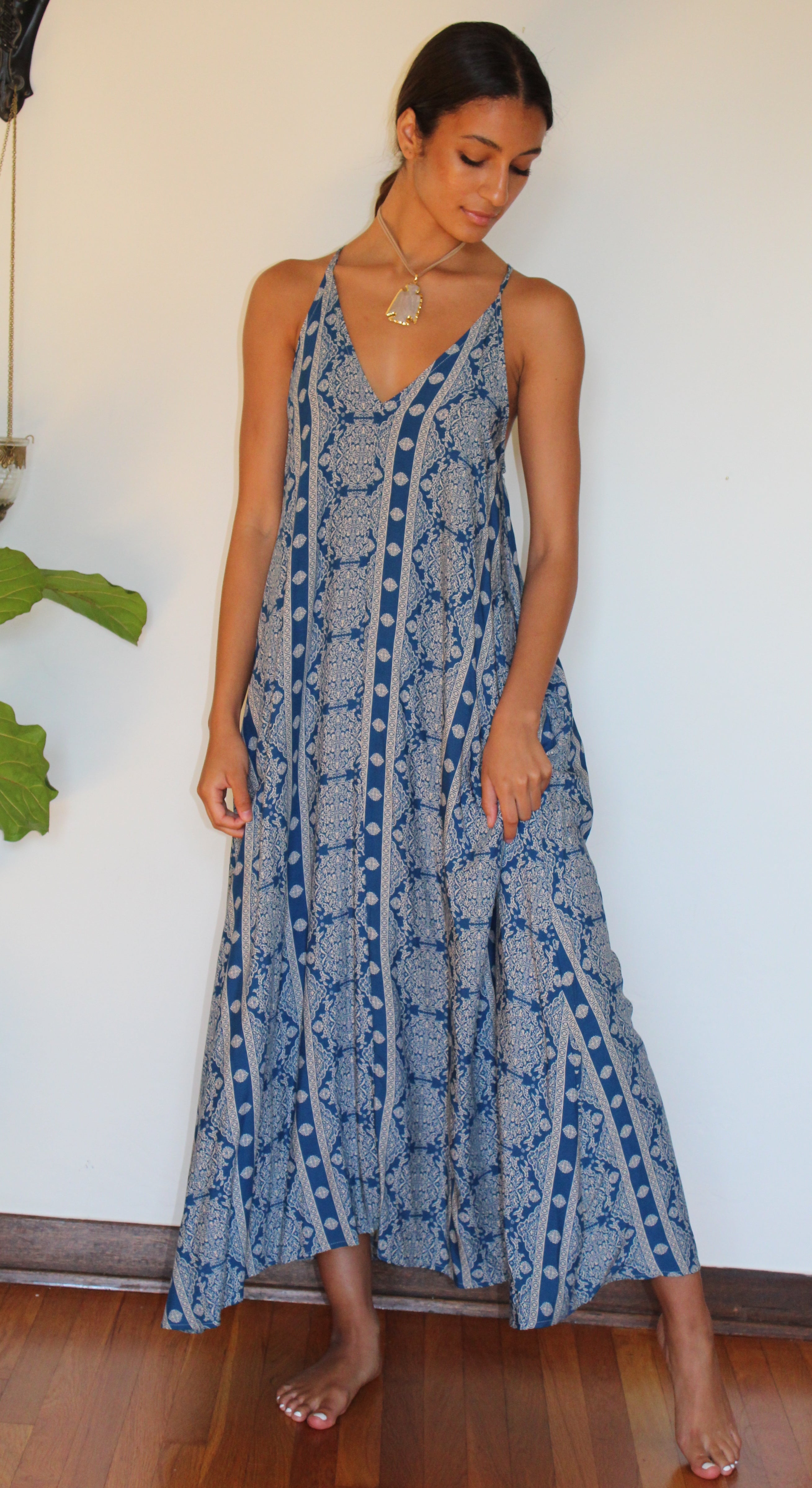 Blue Mantra Sun Dress - Yoga Clothing by Daughters of Culture