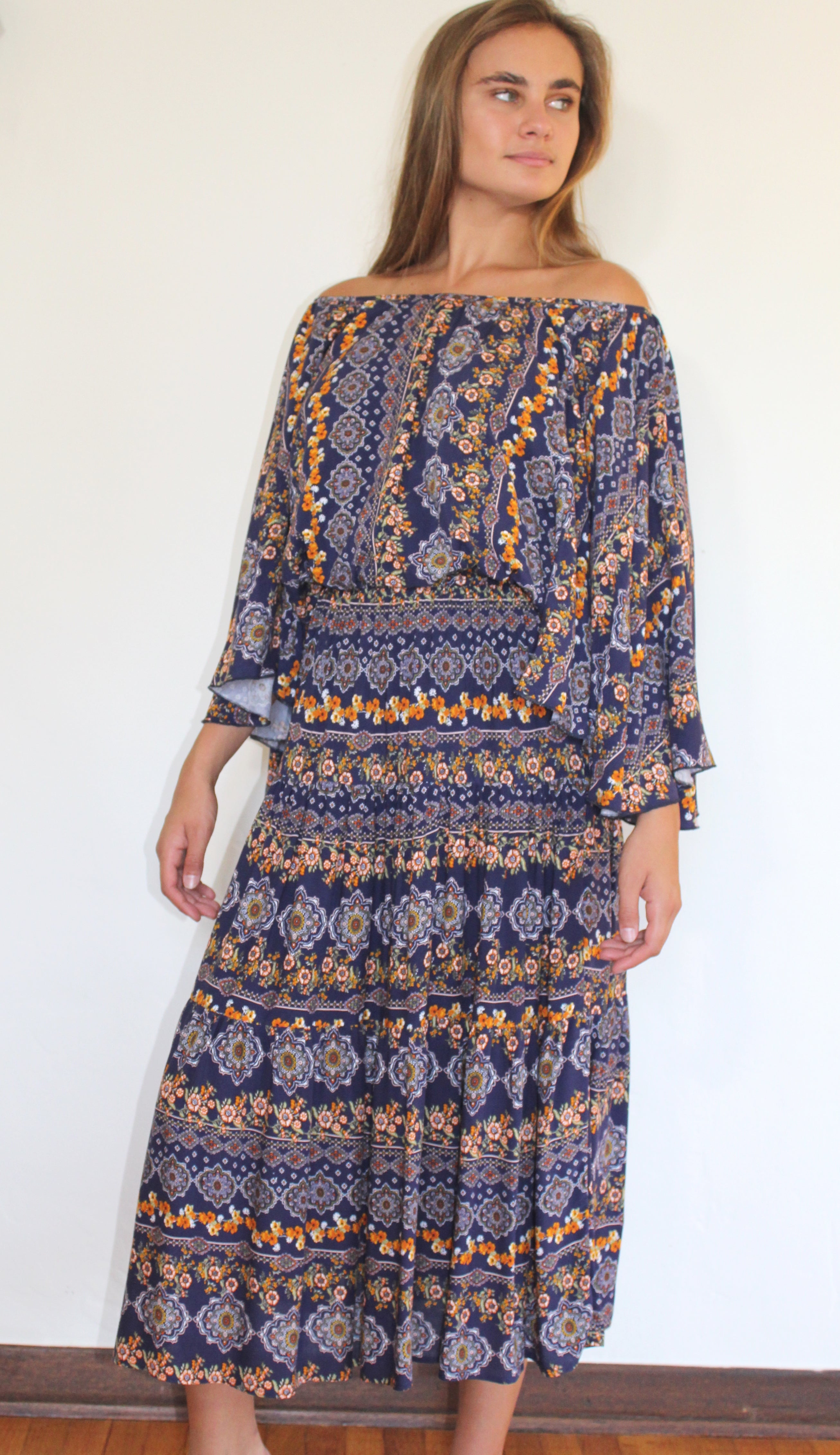 Navy Siren Dress - Yoga Clothing by Daughters of Culture