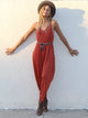 Rust Yoga Jumpsuit with Pockets