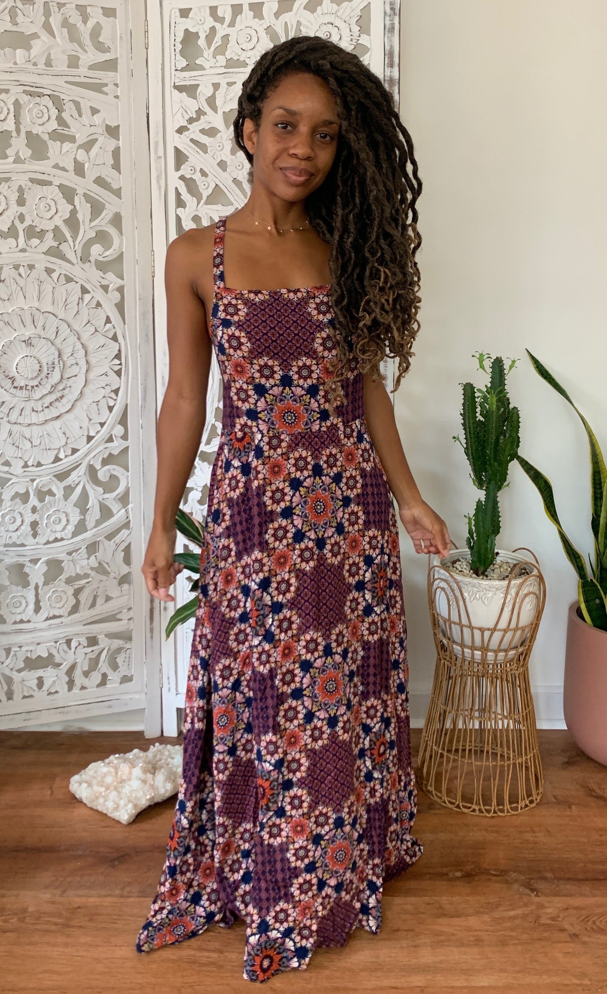 Plum Dahlia Tulum Dress - Yoga Clothing by Daughters of Culture
