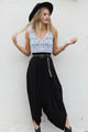 Black Yoga Knit Jumpsuit with Pockets