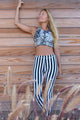  Black &amp; White Running Stripes Gypset Legging by Daughters of Culture