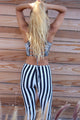  Black &amp; White Running Stripes Gypset Legging by Daughters of Culture