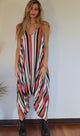 Red & Clay Stripe Jumpsuit