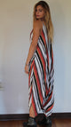 Red & Clay Stripe Jumpsuit
