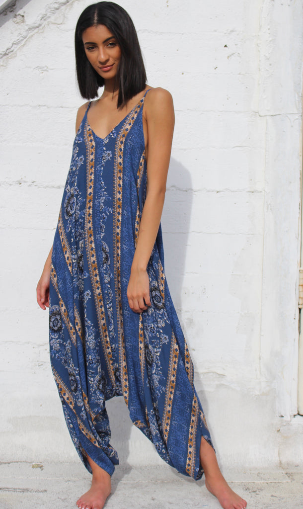 Indigo Nights Jumpsuit - Yoga Clothing by Daughters of Culture