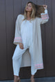 White Long Sleeve Yoga Harem Jumpsuit