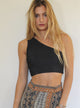 Rib One Shoulder Top
