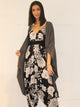  Black &amp; White Japanese Blossom Jumpsuit by Daughters of Culture
