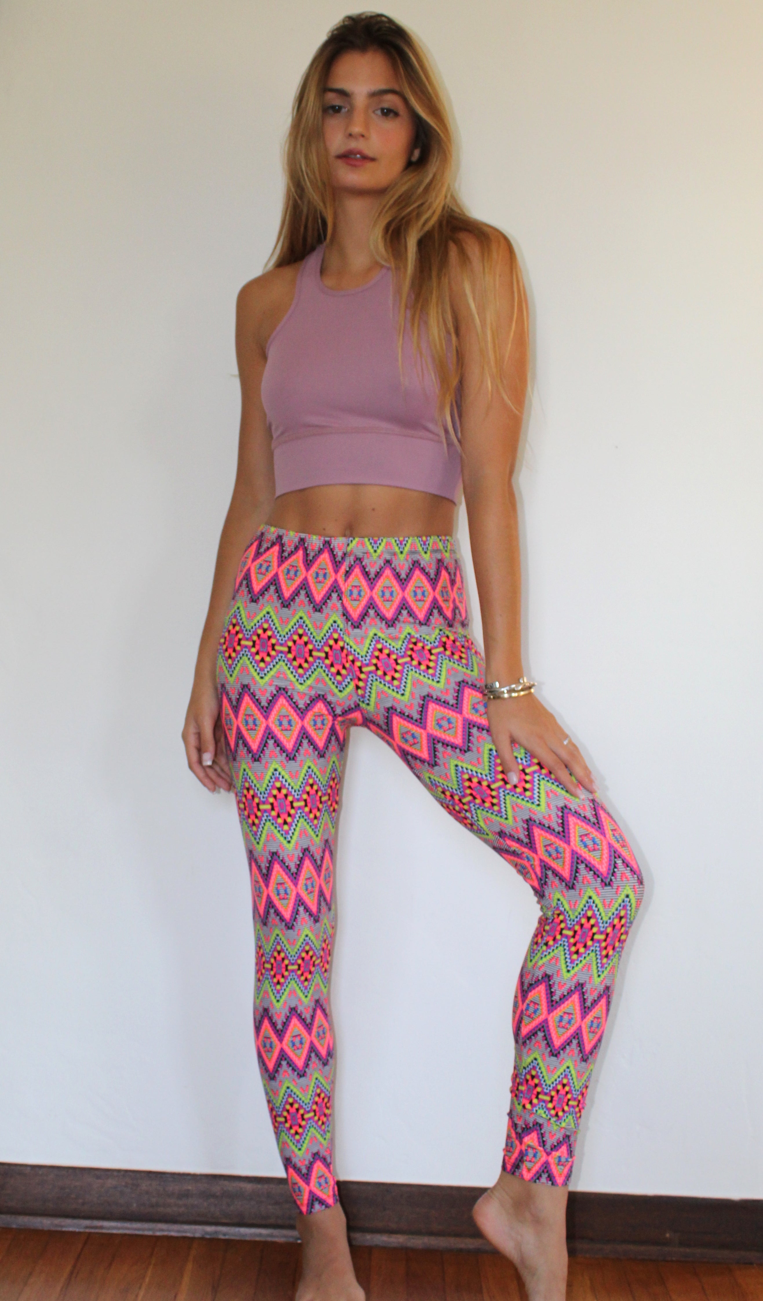 Neon Aztec Gypset Legging - Yoga Clothing by Daughters of Culture