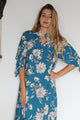 Hibiscus Teal Prayer Gown
