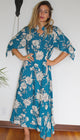 Hibiscus Teal Prayer Gown