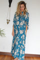 Hibiscus Teal Prayer Gown