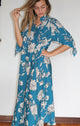 Hibiscus Teal Prayer Gown