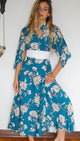 Hibiscus Teal Prayer Gown