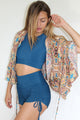 Blue Paisley Butterfly Top + Kimono in One