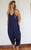Navy Yoga Knit Jumpsuit with Pockets