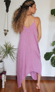 Plum Stone Wash Handkerchief Dress