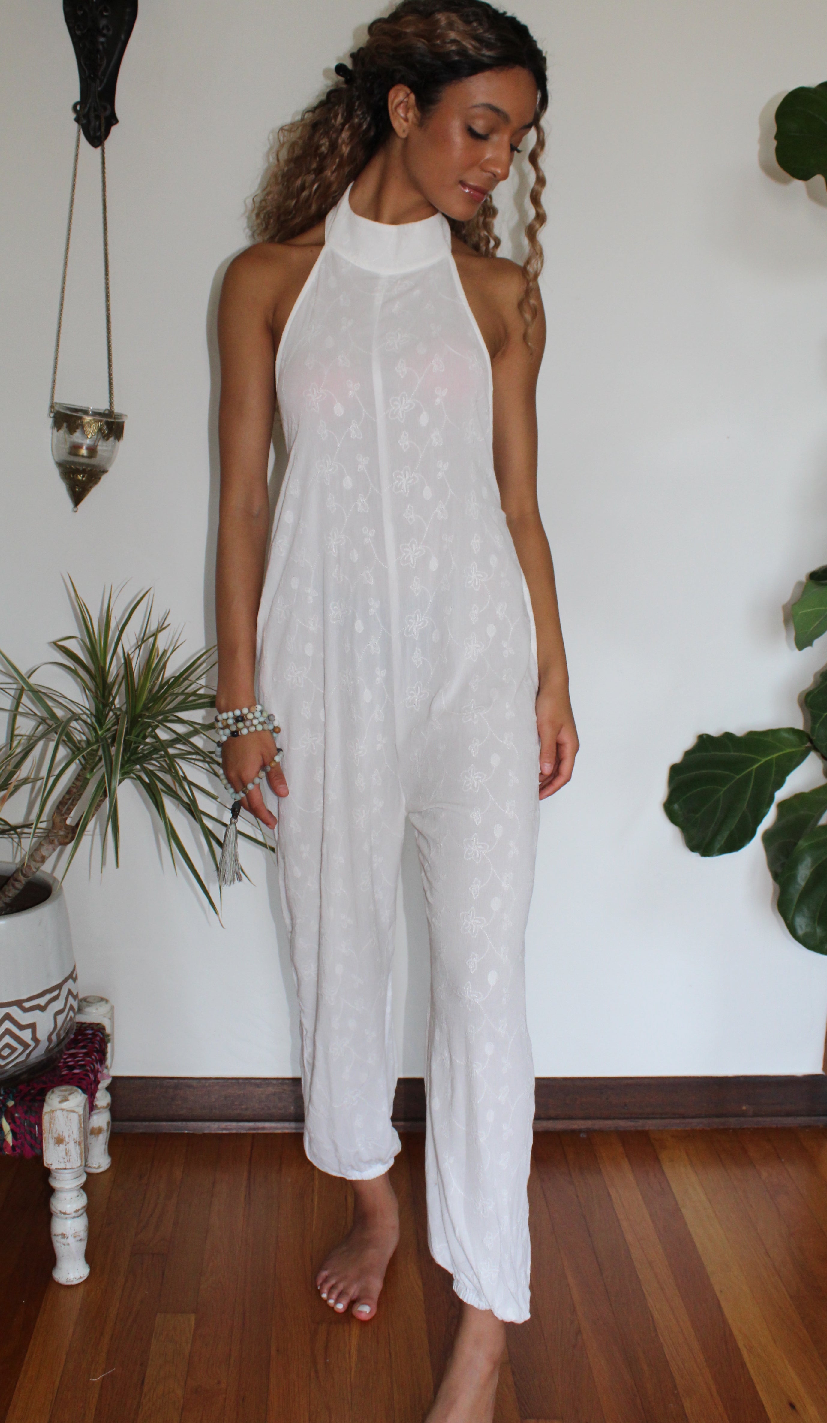 Embroidered Freedom Jumpsuit Yoga Clothing by Daughters of Culture
