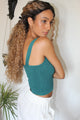 V Neck Ribbed Crop Top