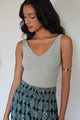 V Neck Ribbed Crop Top