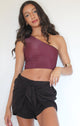 Rib One Shoulder Top