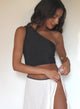 Rib One Shoulder Top