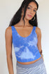 Indigo Tie Dye V Neck Crop Top