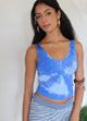 Indigo Tie Dye V Neck Crop Top