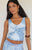 Sufi Blue Tie Dye V Neck Crop Top