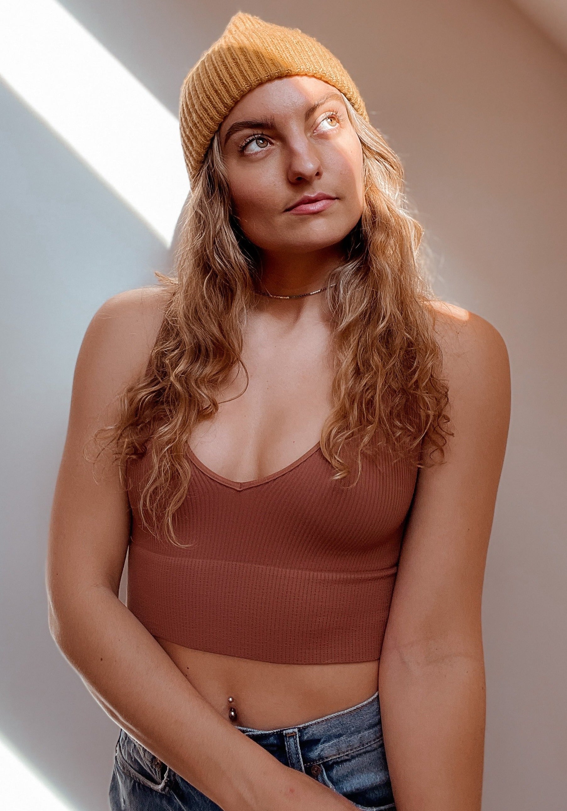 Plunge V-Neck Crop Top - Yoga Clothing by Daughters of Culture