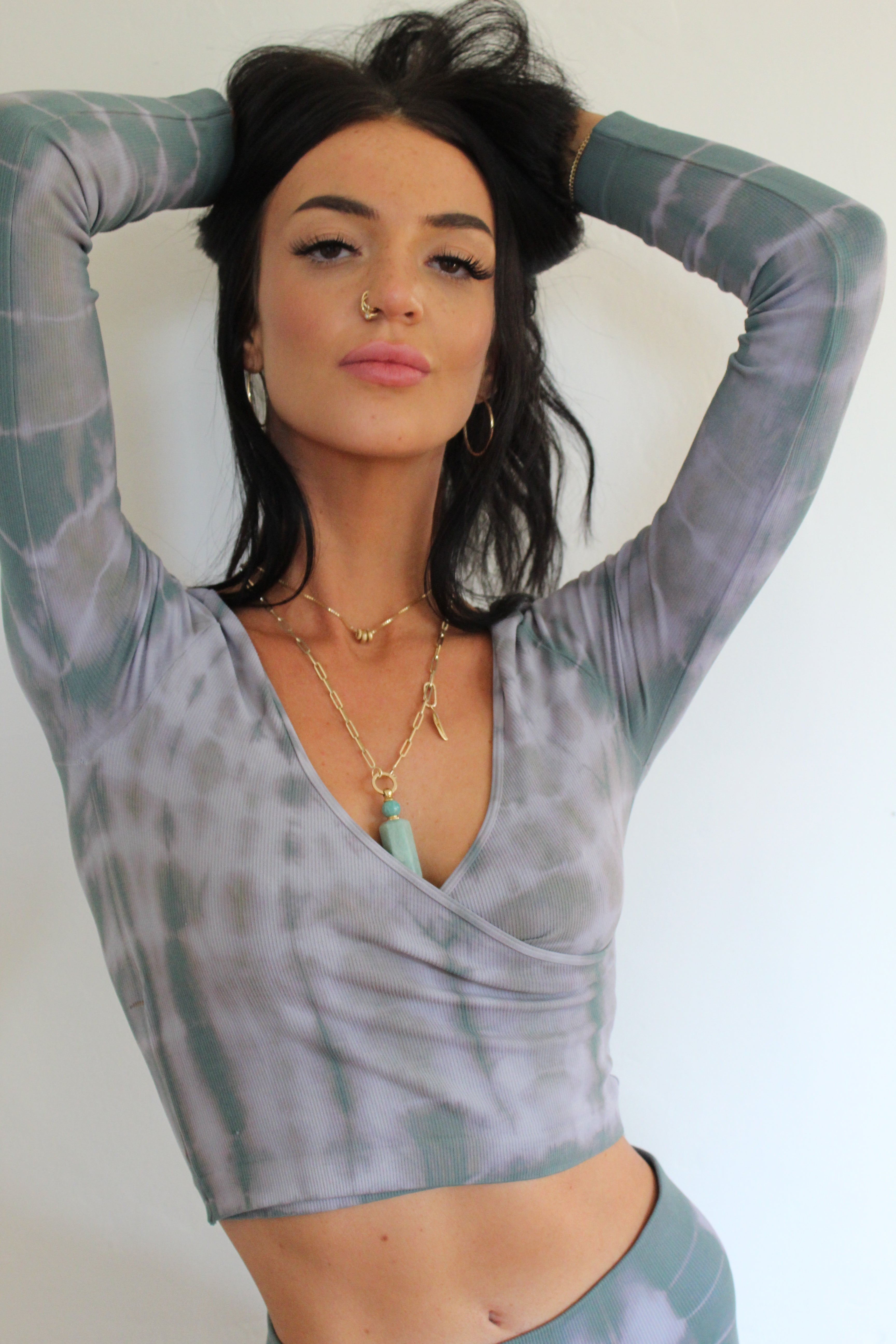 tie dye crop long sleeve