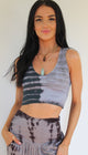 Tie Dye Plunge V-Neck Crop Top