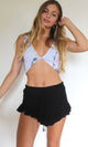 Black Ruffle Short