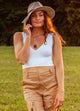 Plunge V-Neck Crop Top
