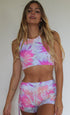 Astro Tie Dye Infinity Bra in Rose