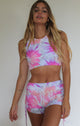 Astro Tie Dye High Waist Short in Rose